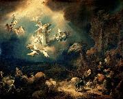 Govert flinck Angels announcing Christ's birth to the shepherds Sweden oil painting artist